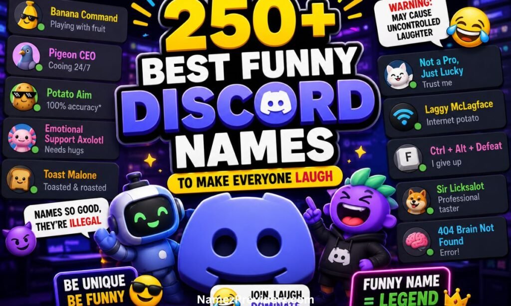 250+ Best Funny Discord Names to Make Everyone Laugh