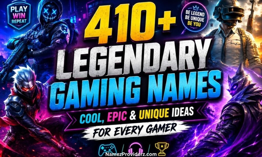 410+ Legendary Gaming Names Cool, Epic & Unique Ideas for Every Gamer