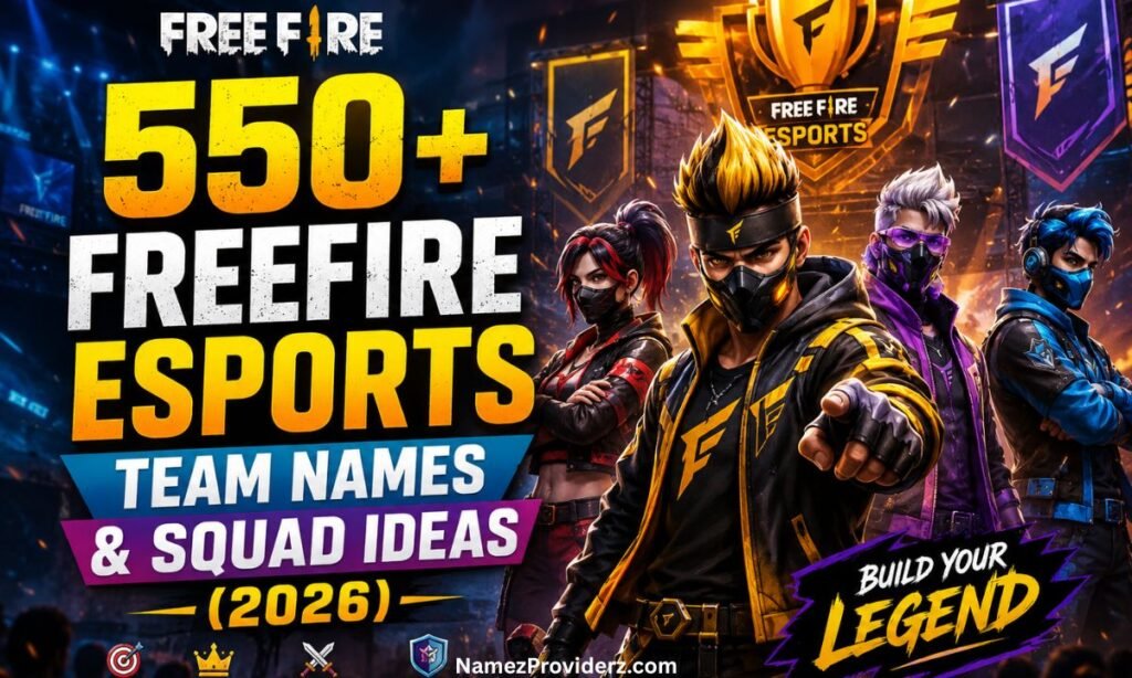 550+ FreeFire Esports Team Names & Squad Ideas (2026)