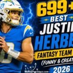 699+ Best Justin Herbert Fantasy Team Names