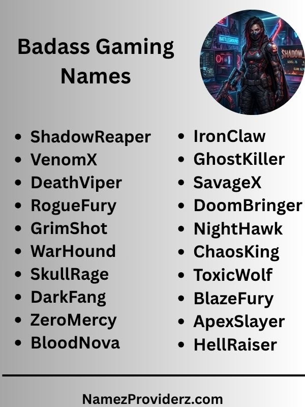 Badass Gaming Names