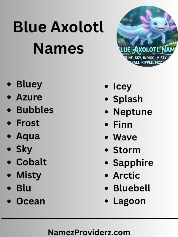 Blue Axolotl Names