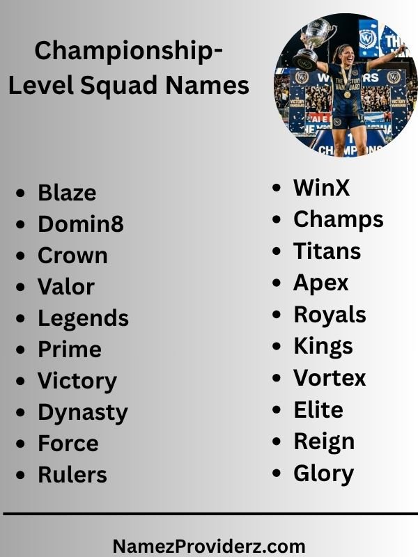 Championship-Level Squad Names