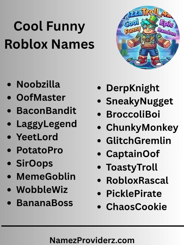 Cool Funny Roblox Names