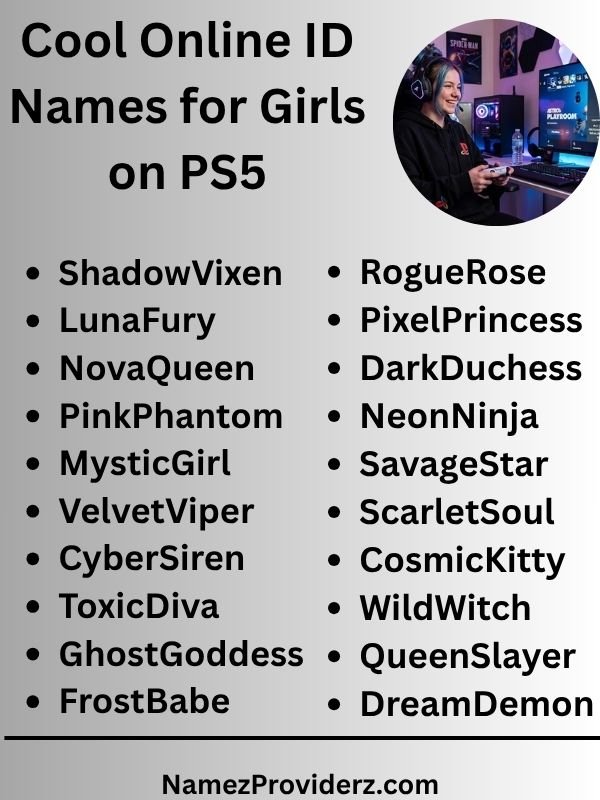 Cool Online ID Names for Girls on PS5