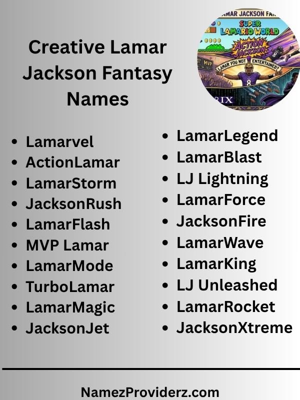 Creative Lamar Jackson Fantasy Names