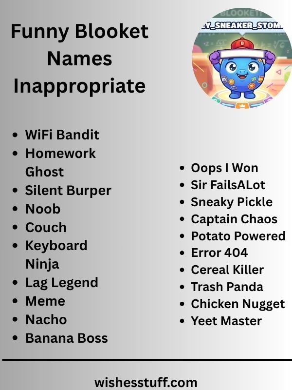 Funny Blooket Names Inappropriate