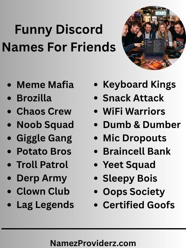 Funny Discord Names For Friends