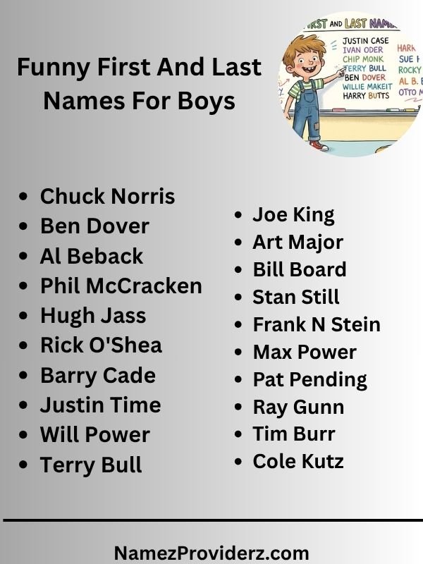 Funny First And Last Names For Boys