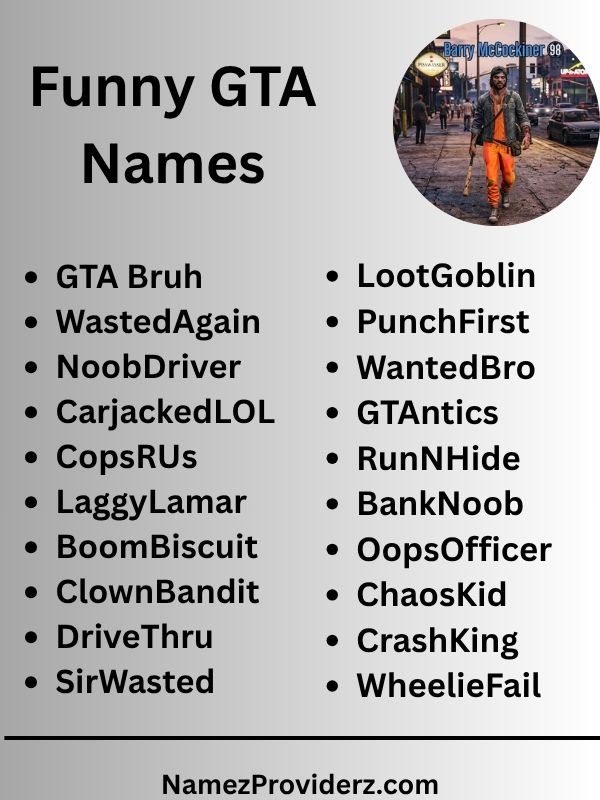 Funny GTA Names