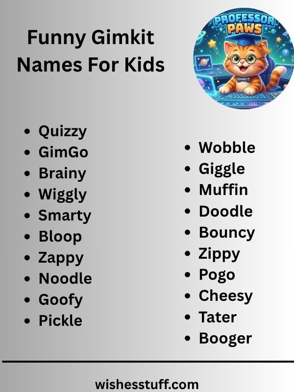 Funny Gimkit Names For Kids