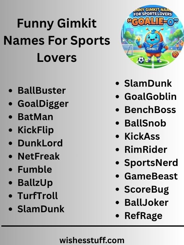 Funny Gimkit Names For Sports Lovers