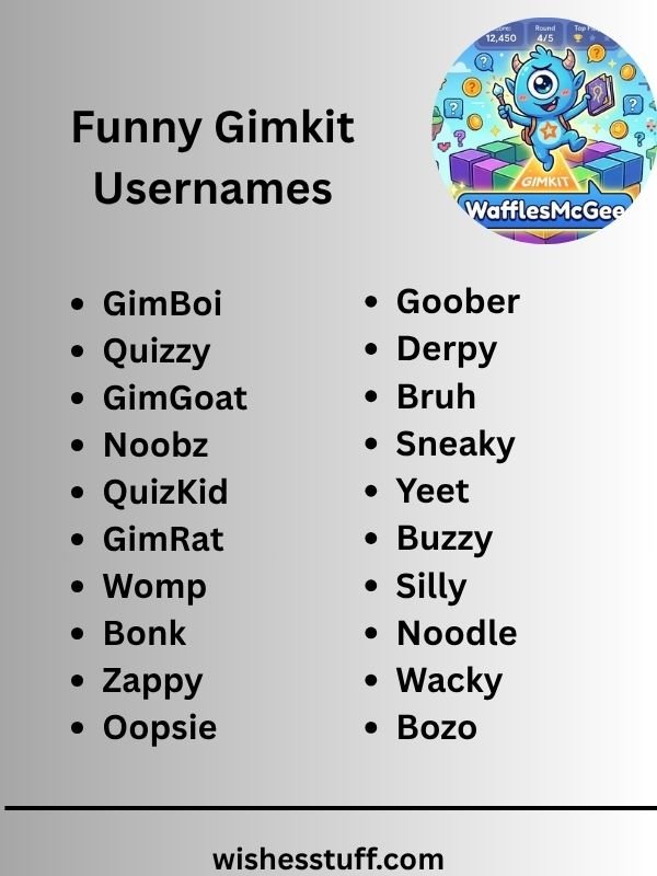Funny Gimkit Usernames