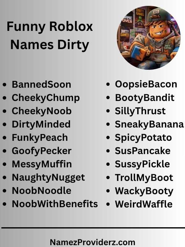 Funny Roblox Names Dirty