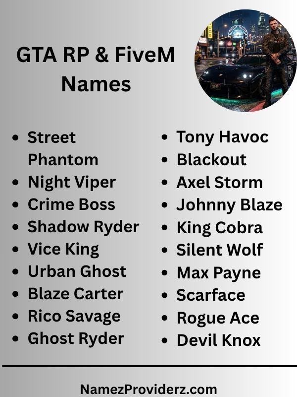 GTA RP & FiveM Names
