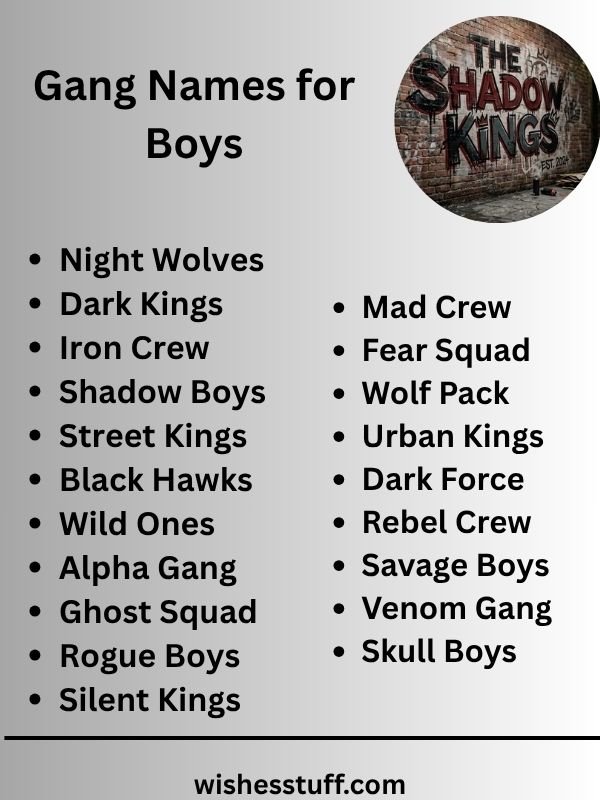Gang Names for Boys