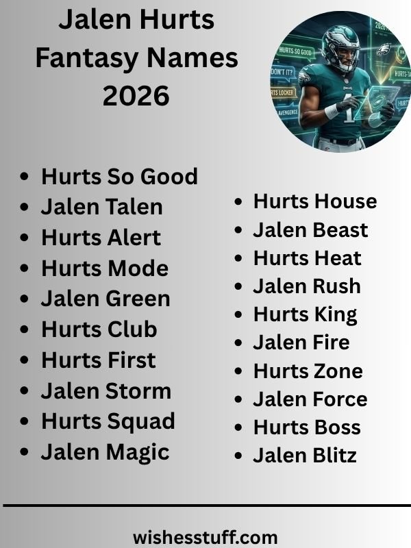 Jalen Hurts Fantasy Names 2026