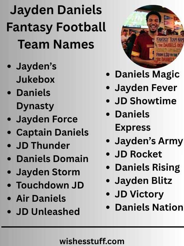 Jayden Daniels Fantasy Football Team Names