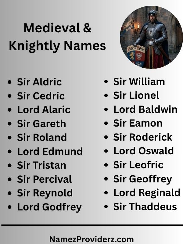 Medieval & Knightly Names