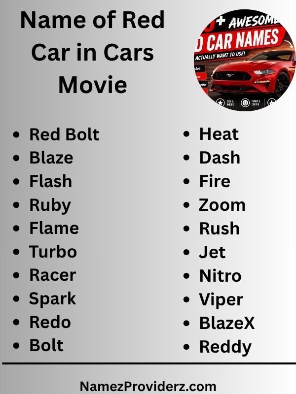 Name of Red Car in Cars Movie