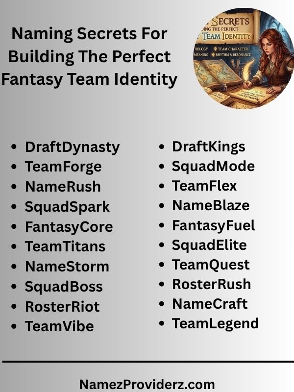 Naming Secrets For Building The Perfect Fantasy Team Identity
