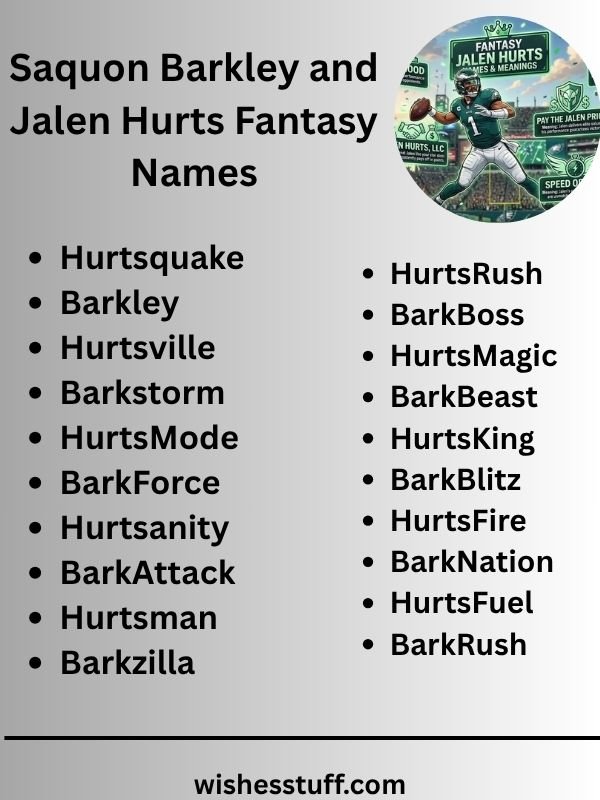 Saquon Barkley and Jalen Hurts Fantasy Names