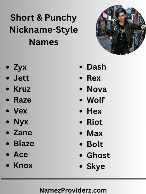 Short & Punchy Nickname-Style Names