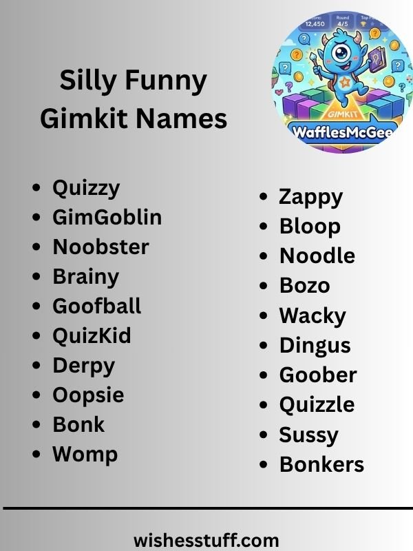 Silly Funny Gimkit Names