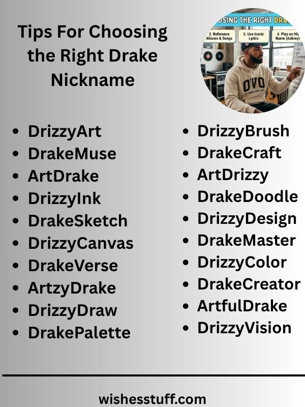 Tips For Choosing the Right Drake Nickname