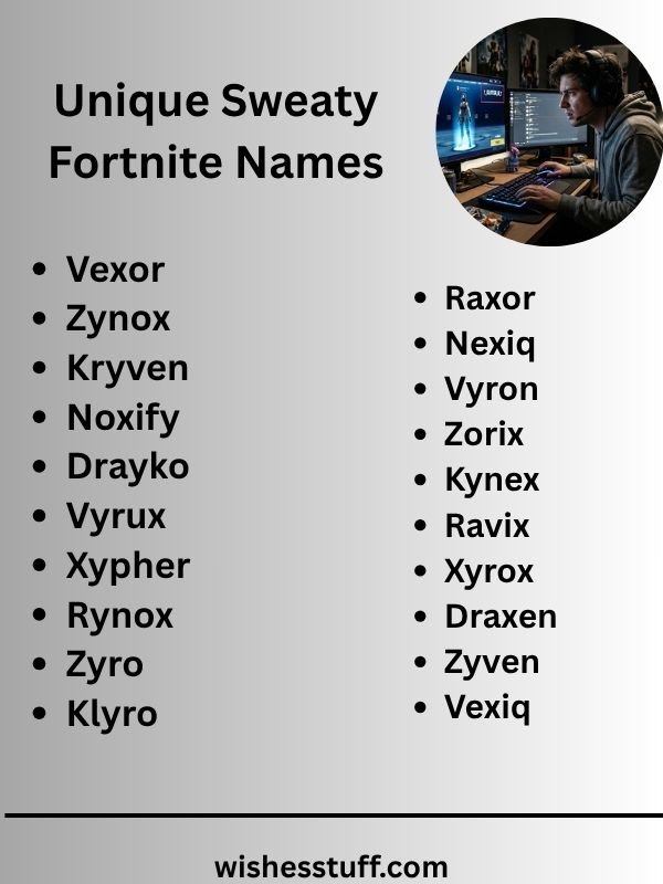 Unique Sweaty Fortnite Names