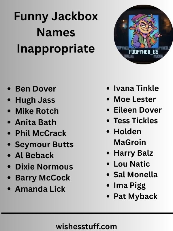 Funny Jackbox Names Inappropriate