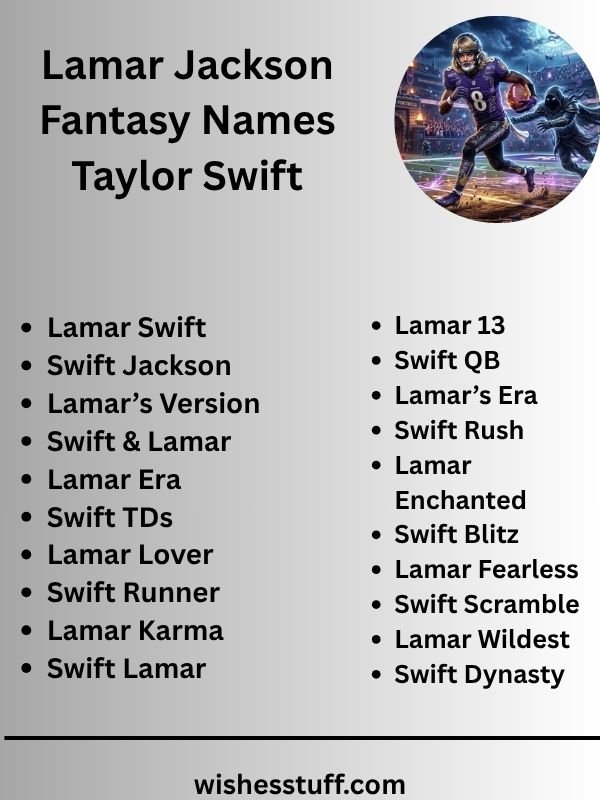 Lamar Jackson Fantasy Names Taylor Swift
