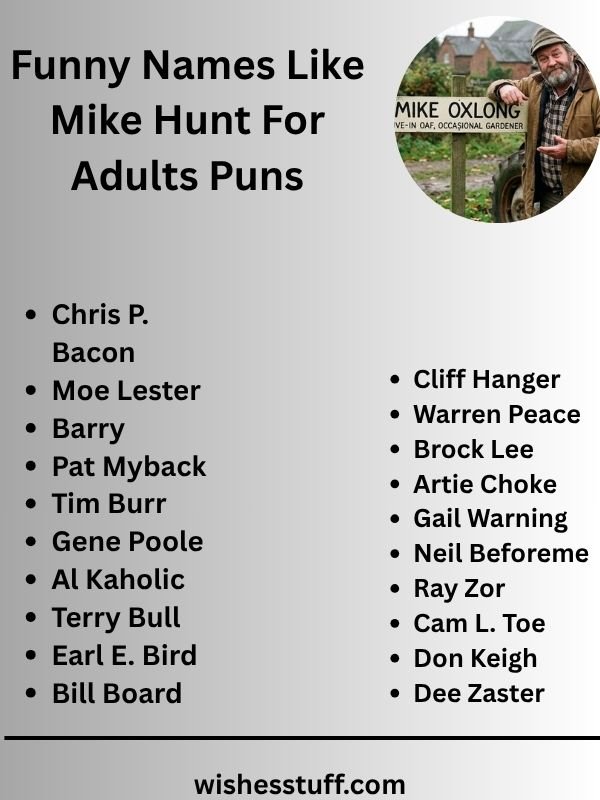 Funny Names Like Mike Hunt For Adults Puns
