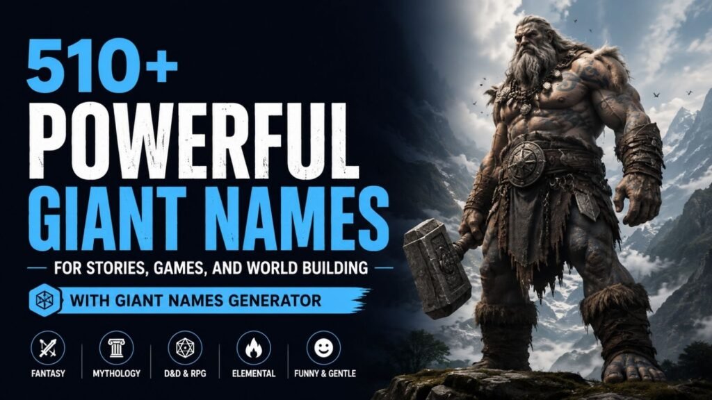 510+ Powerful Giant Names For Stories, Games, And Worldbuilding With Giant Names