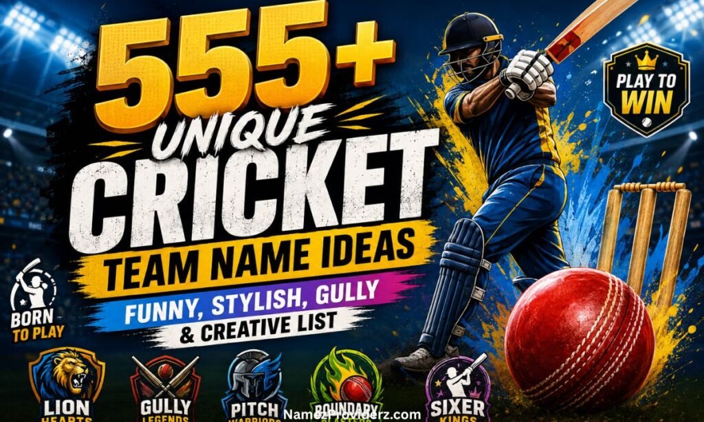 555+ Unique Cricket Team Name Ideas: Funny, Stylish, Gully & Creative List