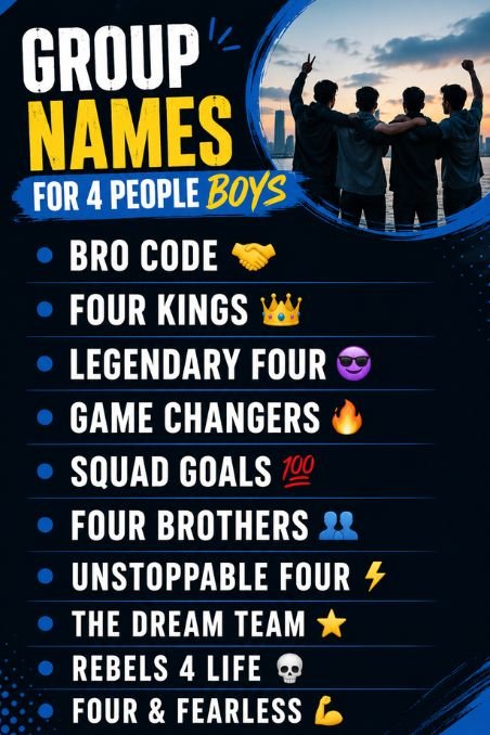 Group Names For 4 People Boys