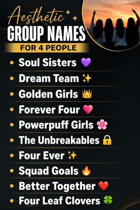 Aesthetic Group Names For 4 People