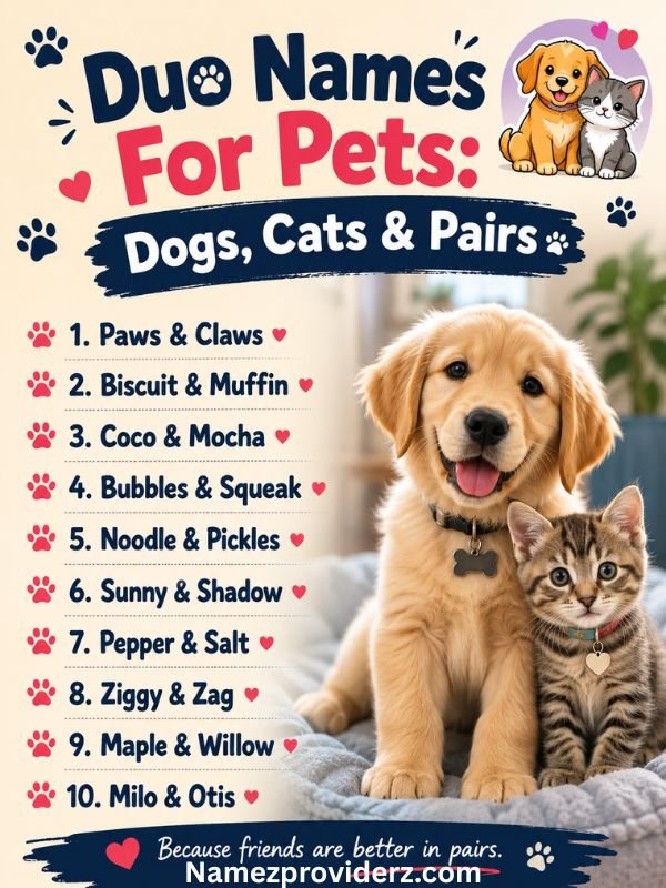 Duo Names For Pets: Dogs, Cats & Pairs
