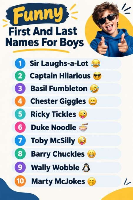 Funny First And Last Names For Boys