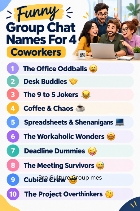 Funny Group Chat Names For 4 Coworkers