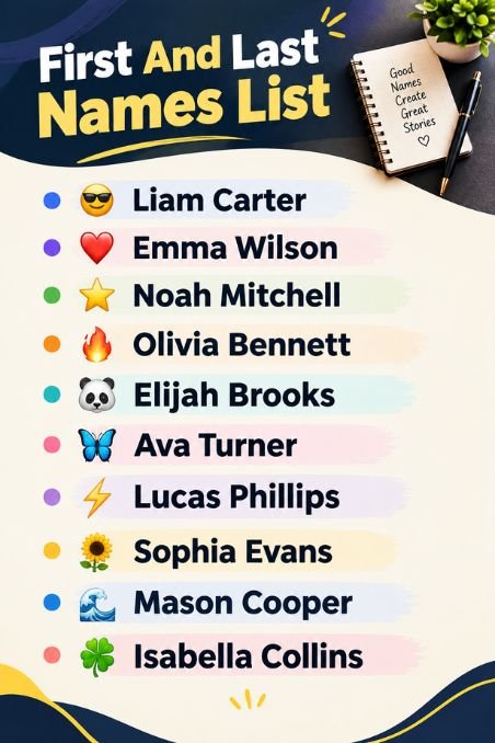 First And Last Names List
