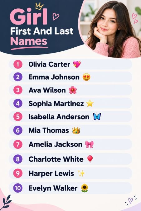 Girl First And Last Names
