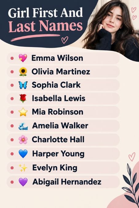 Girl First And Last Names