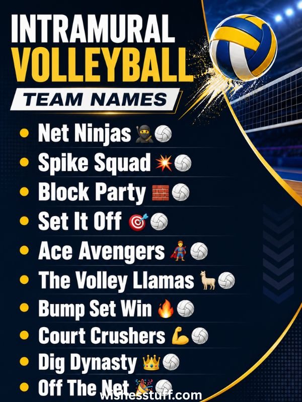 Intramural Volleyball Team Names
