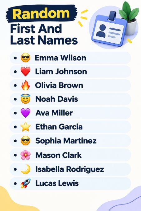 Random First And Last Names