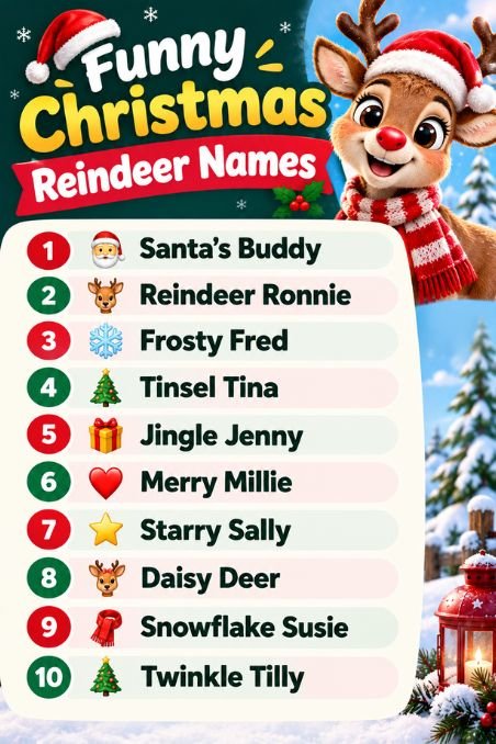 Funny Christmas Reindeer Names