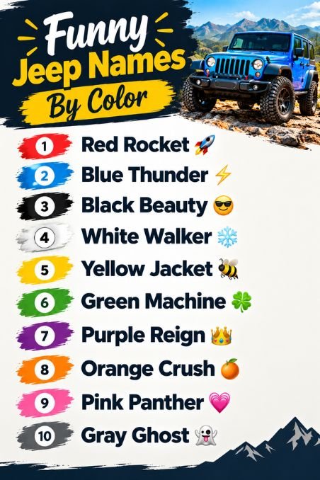 Funny Jeep Names By Color