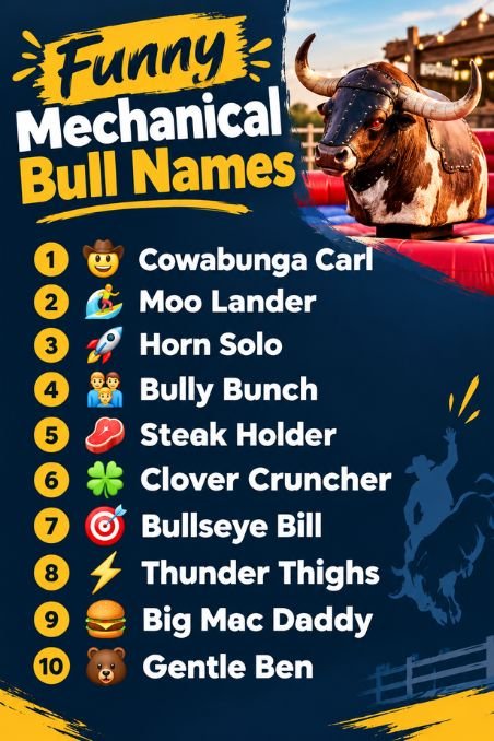 Funny Mechanical Bull Names