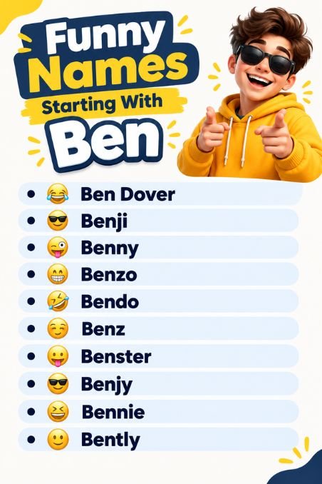Funny Names Starting With Ben