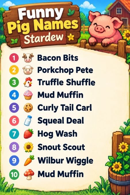 Funny Pig Names Stardew